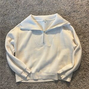 Z Supply Cream Quarter-Zip Sweater